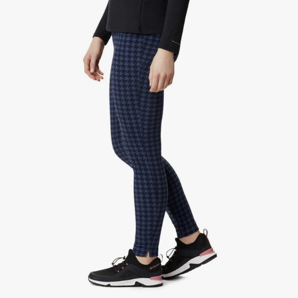 Columbia Base Layer Blue Houndstooth Fleece Leggings - Picture 14 of 16